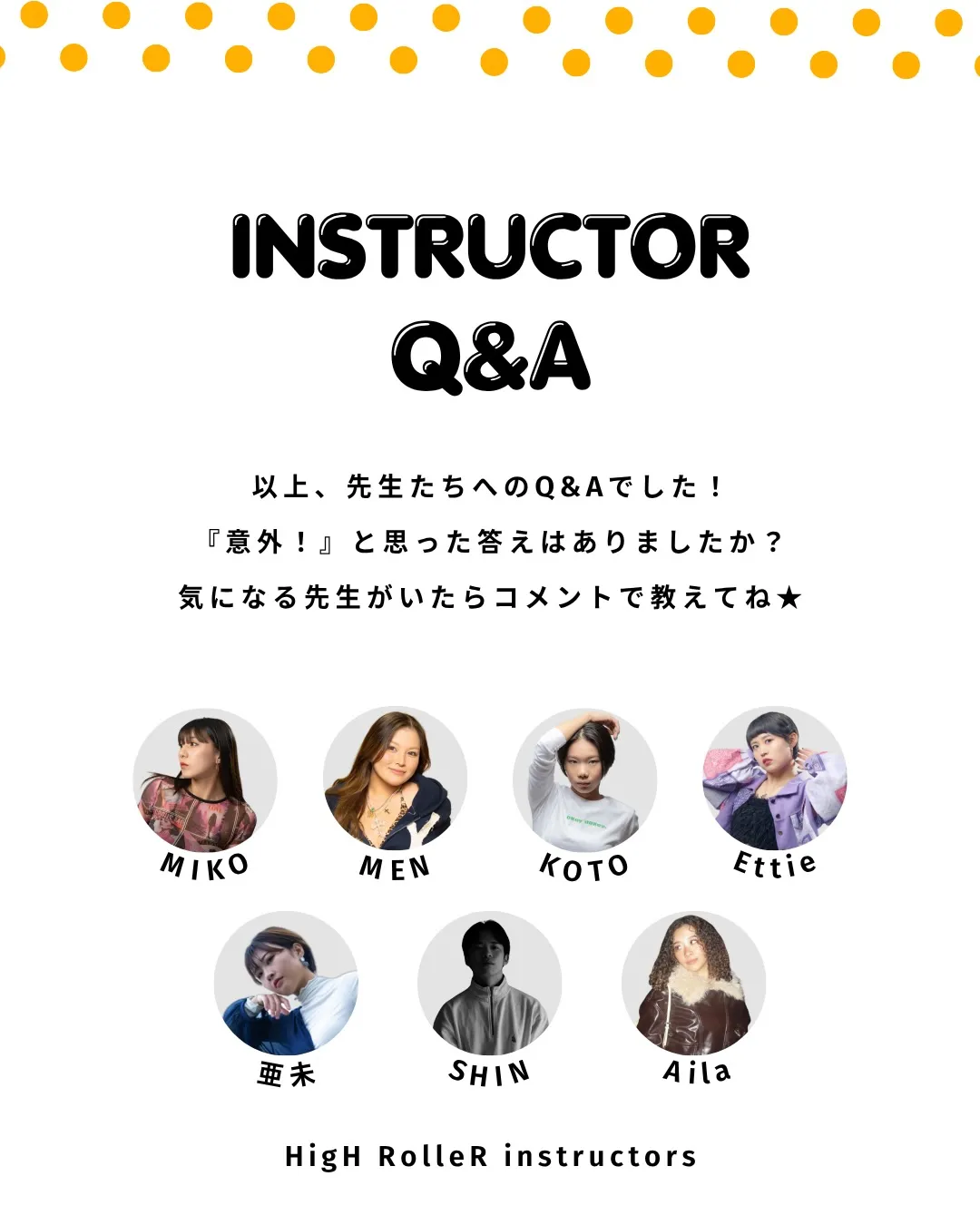 INSTRUCTORS Q&A🎤💬